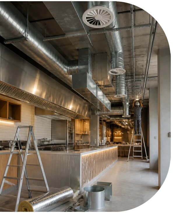 Монтаж вентиляции кафе и ресторана под ключ в Бердске